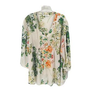 Rose & Olive Floral Blouse Sz 2X Boho Romantic Feminine Lightweight